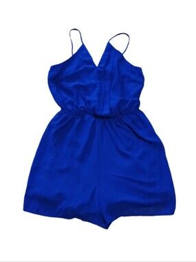 Rags To Wishes Sleeveless Royal Blue Spaghetti-Strap Romper